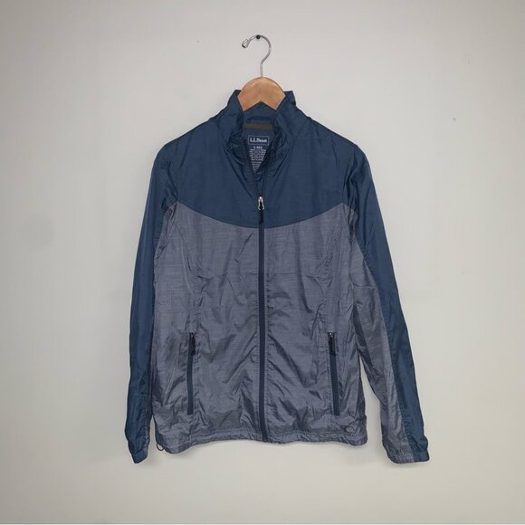 L.L. Bean "Casco Bay' Windbreaker Women's Size Small Blue/Grey Light Jacket NWOT - Picture 2 of 10